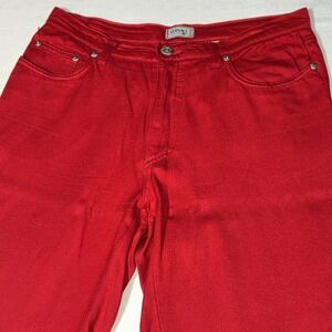 Vintage Versace‎ Classic V2 Jeans Pants Women's 32x18 Red Capri 5 Pocket EUC